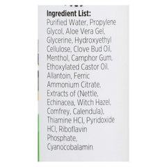 Quantum Buzz Away Itch Nix ingredients scene highlighting cedarwood, citronella, and peppermint oils for outdoor use.