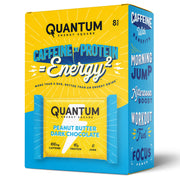Quantum Energy Squares packaging featuring peanut butter dark chocolate bar ready for on-the-go fueling.