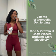 Quantum Health Quercetin label close-up emphasizing trusted immune supplement.