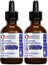 Quantum Nutrition Fermented Melatonin Drops bottle with amber glass preserves potency and freshness.