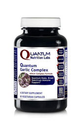 Quantum Nutrition Quantum Garlic Complex bottle showcasing immune support and freshness