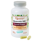 Quantum Quercetin 500+ front bottle showing 90 capsules for immune support.