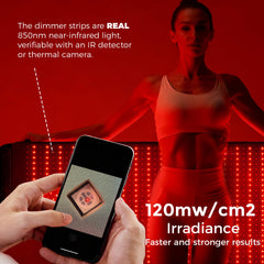 Quasar MD infrared full body mat folded side view highlighting compact setup.