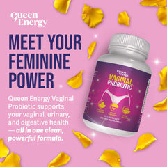 Queen Energy capsule close-up highlighting an easy daily dose.