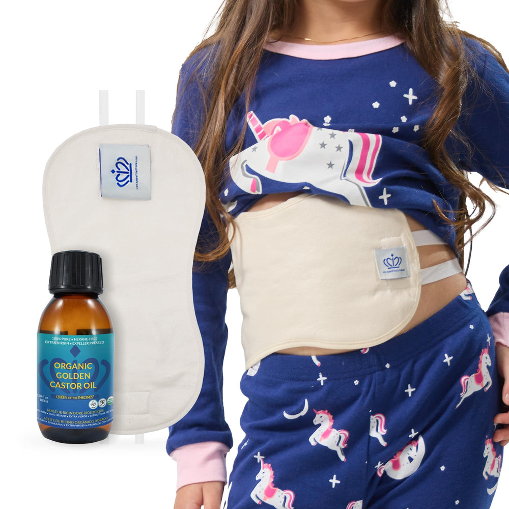 QUEEN OF THE THRONES Castor Oil Pack for Kids inner cotton flannel offers gentle touch
