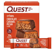 Quest Nutrition bar packaging on a clean surface, ideal for on-the-go protein.