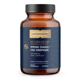 Quicksilver Immune Charge bottle front shows easy-to-swallow capsules for daily immune and gut support.