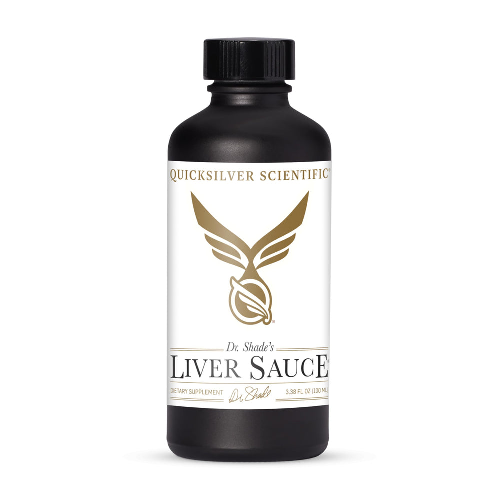 Quicksilver Liver Sauce bottle label with liposomal delivery for enhanced absorption