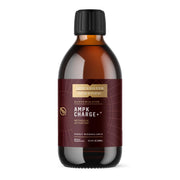 Quicksilver AMPK Charge+ bottle close-up highlighting the nanoemulsified formula for energy support.