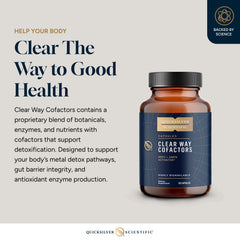 Quicksilver Scientific Clear Way Cofactors label highlighting natural ingredients