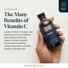 Ingredient panel closeup highlights premium liposome quality.