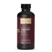 Quicksilver Scientific Longevity Elite bottle pour for daily use and liposomal delivery.