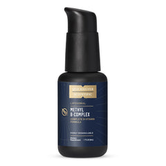 Quicksilver Scientific Methyl B Complex bottle showcases liposomal delivery for fast absorption.