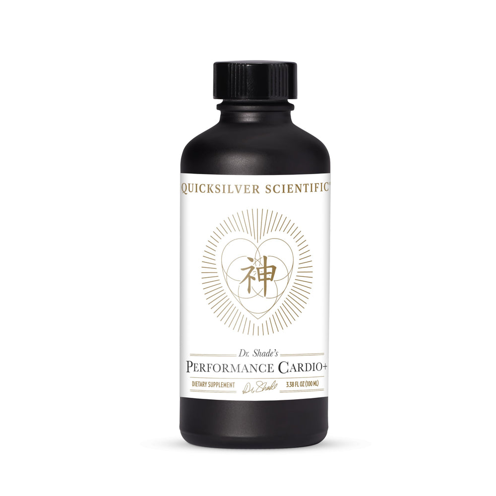 Quicksilver Scientific Performance Cardio+ bottle pour supports easy daily dosing.