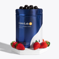 QuietLab N1 gummies packaging front showing 60-count bottle for nightly routines.