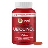 Qunol Ubiquinol 100mg softgels bottle front for daily heart support