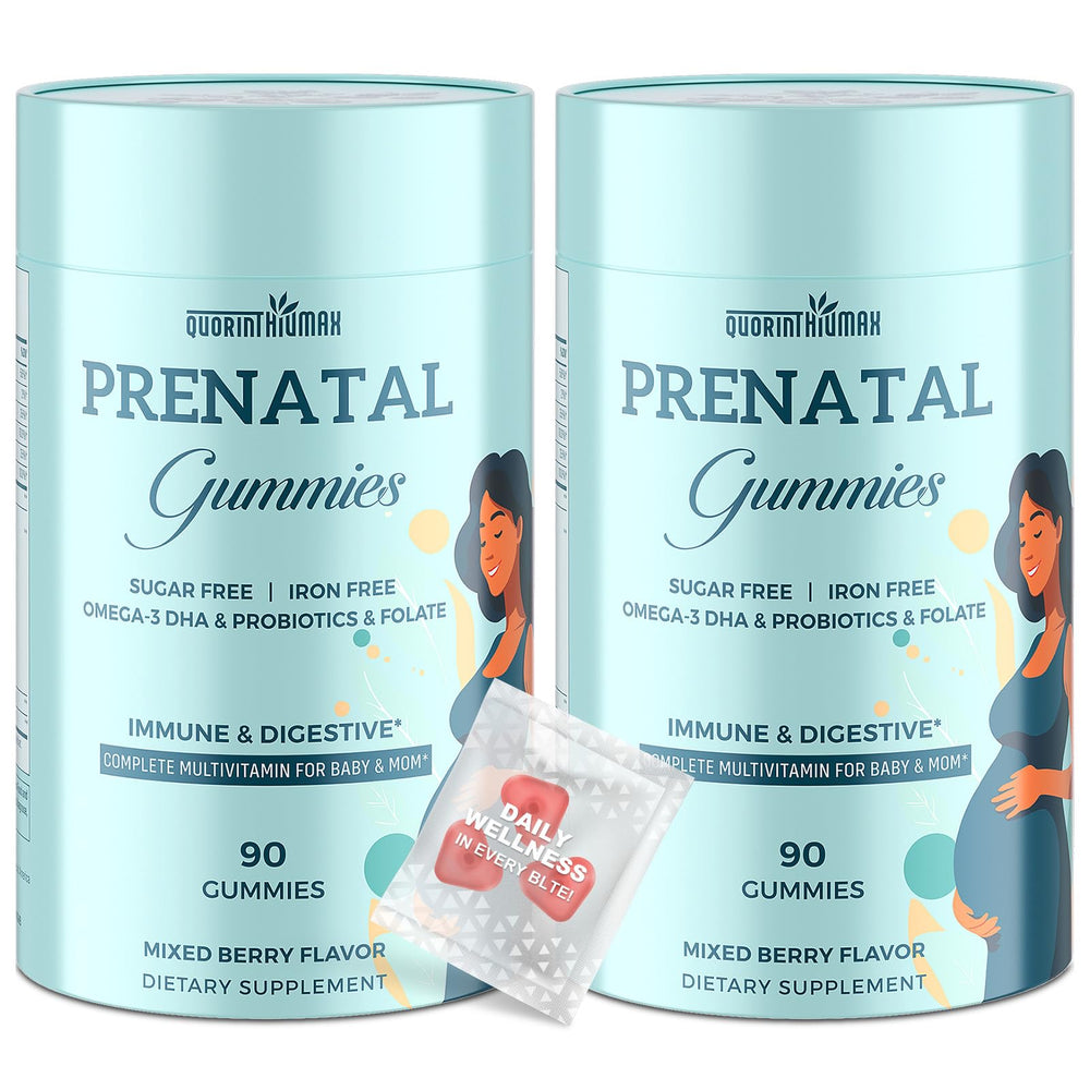 Quorinthiumax prenatal gummies with DHA, showcasing high-concentration DHA for daily support.