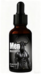 QUYAO Men Body Massage Essential Oil bottle pour for soothing muscle relief and daily self-care