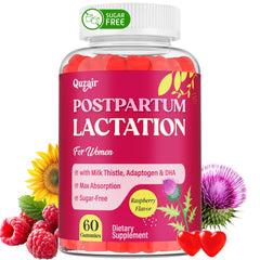 Quzair lactation supplement bottle supports milk supply with natural herbs