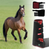 QVIKPMU red light therapy horse belt on leg, supports mobility.