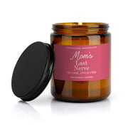 QWZify Mom Lavender Candle with 'Mom's Last Nerve' label, a playful gift idea.