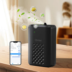 Qxtae waterless diffuser app setup showing quick Bluetooth pairing.