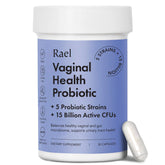 Rael Probiotics for Women bottle front showing daily capsule for microbiome support.