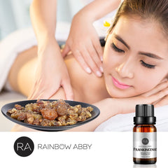 Rainbow Abby frankincense oil in diffuser for calming atmosphere.