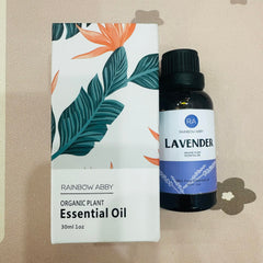 Rainbow Abby lavender oil in diffuser creates a calm spa-like atmosphere.