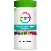 Rainbow Light Active Adult 50+ bottle shown for bone and energy support