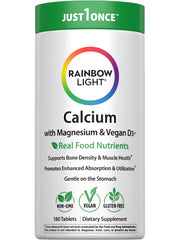 Rainbow Light Calcium Complex bottle with 180 vegetarian tablets for daily bone support
