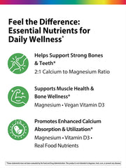 Vitamin D3 emphasis visual alongside minerals in Rainbow Light Calcium Complex.