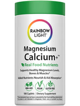 Rainbow Light magnesium-calcium tablets in bottle support muscle comfort