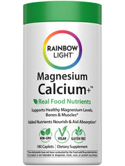 Rainbow Light magnesium-calcium tablets in bottle support muscle comfort