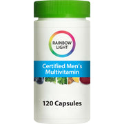 Rainbow Light Men’s Multivitamin bottle pour supports immune function and energy.