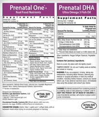 Rainbow Light Prenatal DHA softgels bottle highlighting DHA and EPA benefits for mom and baby