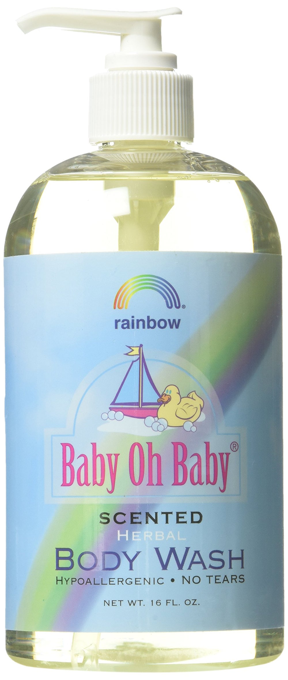 Rainbow Research Baby Scented Body Wash bottle prepared for a gentle bath