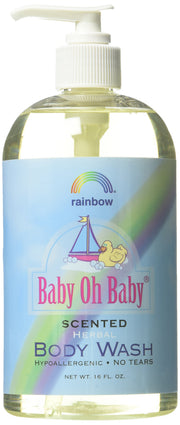 Rainbow Research Baby Scented Body Wash bottle prepared for a gentle bath
