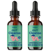 Raipult Ellora Gut Cleanse Drops bottle label highlights a plant-based blend for daily digestive support.