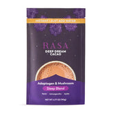 Rasa Deep Dream Cacao bottle close-up showing premium vegan sleep blend.