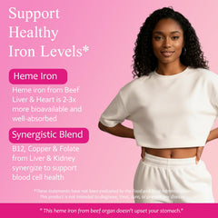 Closeup of Rasav capsules showing heme iron from liver and organ nutrition.