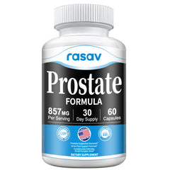 Rasav Prostate Health bottle front ready for daily use.