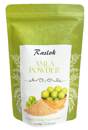 Raslok Amla Powder bottle front for daily wellness and immune support.