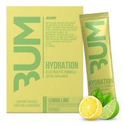 RAW Bum Hydrate pack-front indicates portable electrolyte support for workouts.