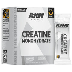 RAW Creatine Monohydrate To-Go Stick Box for on-the-go workouts.