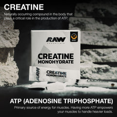 RAW Creatine Monohydrate To-Go Stick dissolving in water for training readiness.