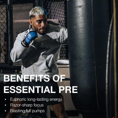 RAW Essential Pre-Workout ingredients with L-Citrulline and Beta-Alanine for pumps.