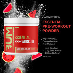 RAW Essential Pre-Workout Sour Watermelon scoop for easy pre-workout portioning