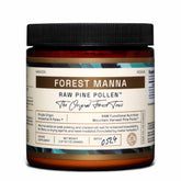 RAW Forest Foods Forest Manna Pine Pollen Powder jar highlights purity for daily vitality