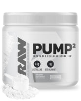 RAW Pump2 bottle front highlighting a pure glycerol formula for hydration support.